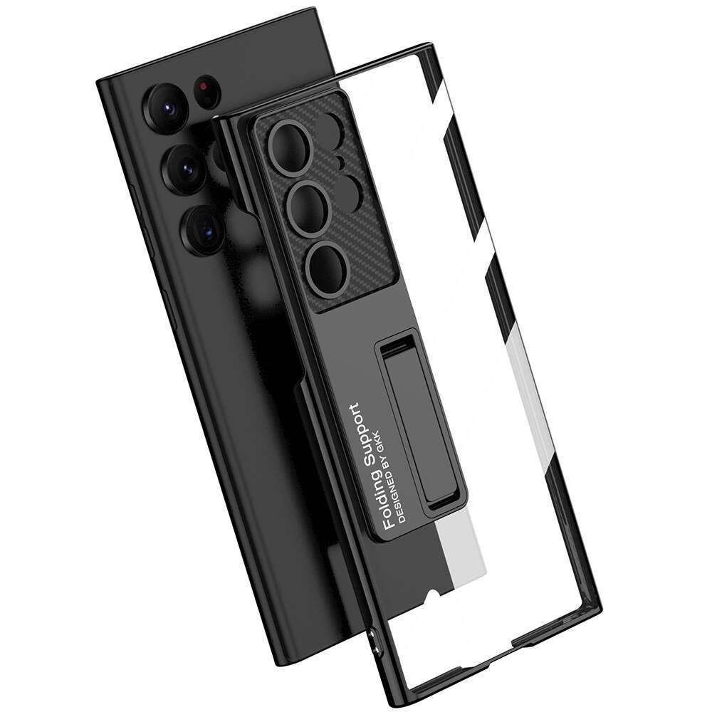 Galaxy S24 Ultra Kamera Korumalı Şeffaf Tasarımlı Zore Lego Standlı