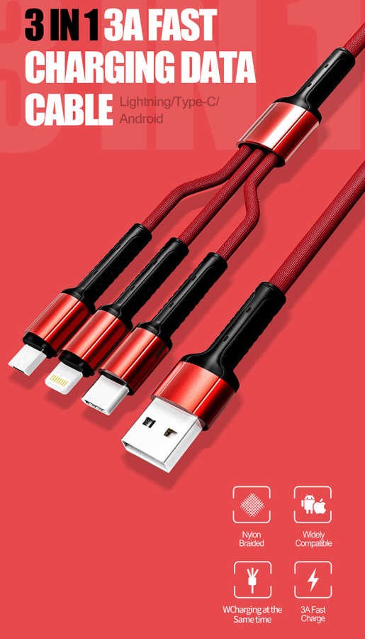 Zore LC93 3 in 1 USB Cable