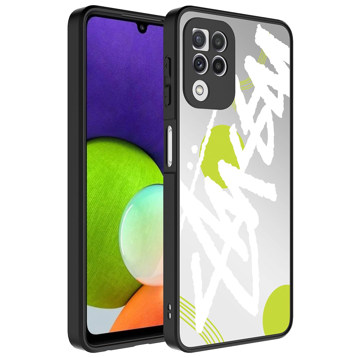 Galaxy A22 4G Uyumlu Aynalı Desenli Kamera Korumalı Parlak Zore Mirror Kapak