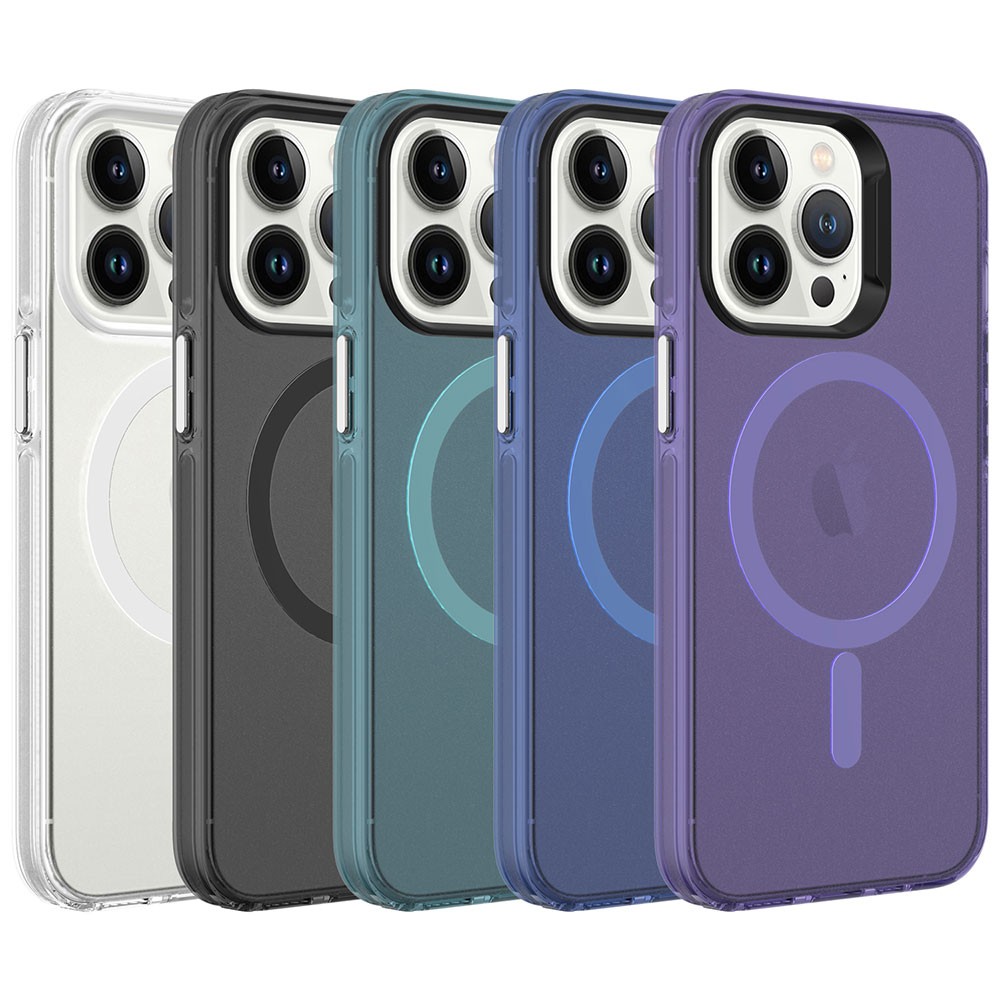 iPhone 13 Pro Kılıf Zore Magsafe Şarj Özellikli Buzlu Transparan C-Pro Sert Kılıf