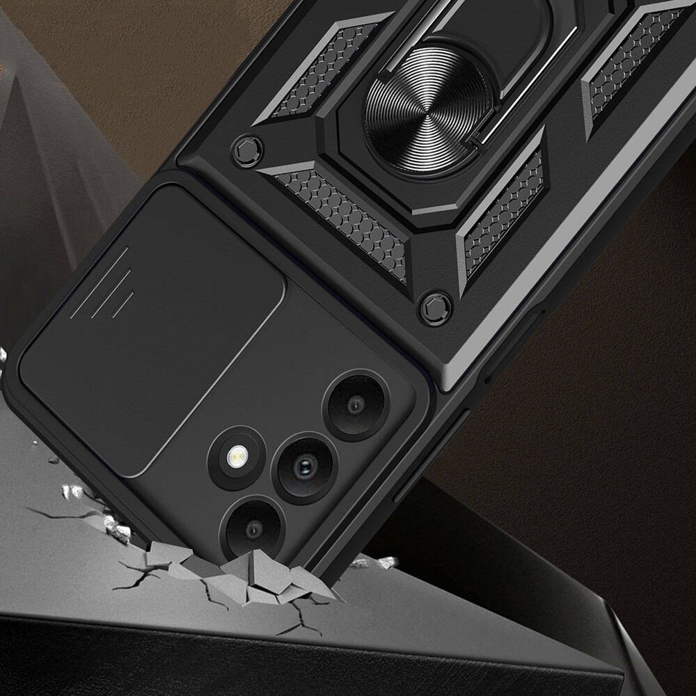 Galaxy A15 Kılıf Magnetik Standlı Kamera Korumalı Zore Sürgülü Vega Kılıf