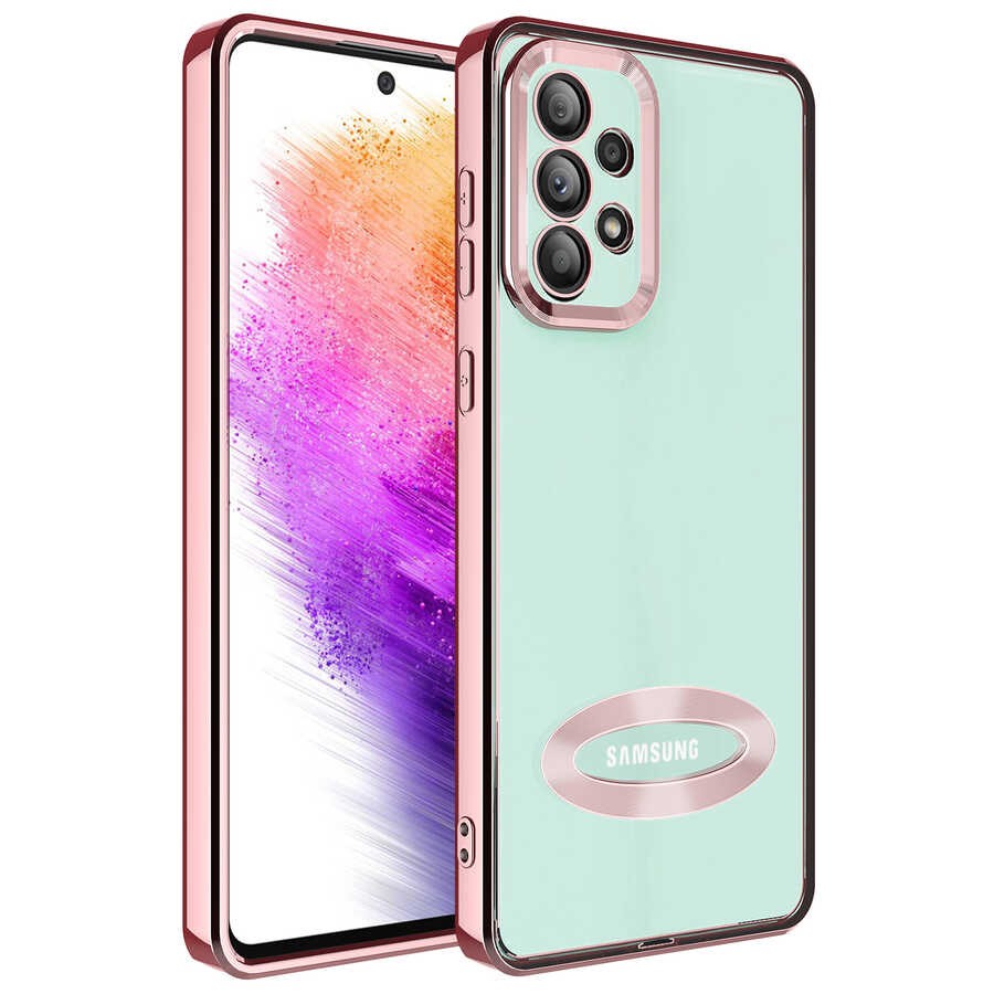 Galaxy A73 Kamera Korumalı Logo Gösteren Zore Omega Kılıf