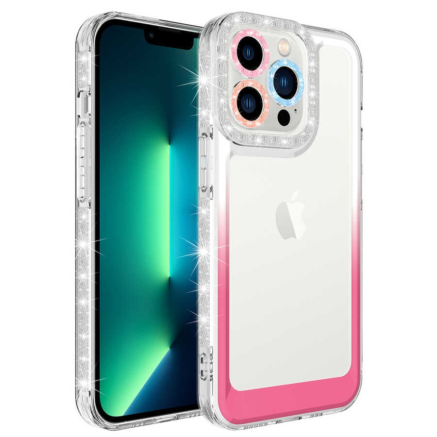 Zore Park Case with Glitter and Color Transition Design and Lens Protection Compatible with iPhone 14 Pro