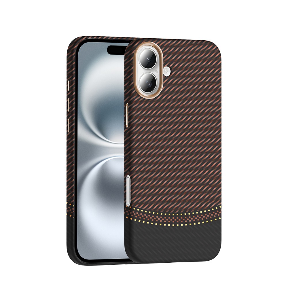 Apple iPhone 16 Plus Kılıf M-safe Şarj Özellikli Karbon Fiber Görünümlü Zore Gros Kapak