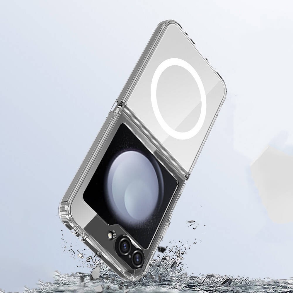 Galaxy Z Flip 6 Magsafe Şarj Özellikli Şeffaf Sert PC Zore Embos