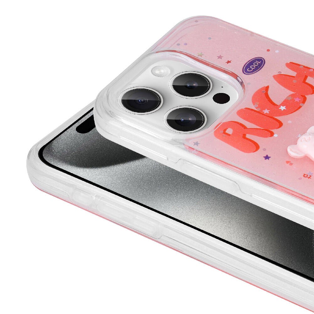 iPhone 15 Pro Kabartma Figürlü Parlak Zore Minimini Silikon
