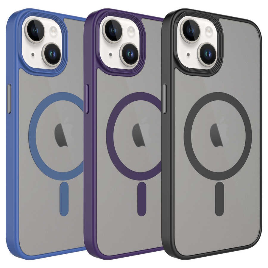 iPhone 14 Kılıf Mat Arka Yüzey Wireless Şarj Özellikli Zore Flet Magsafe Kılıf