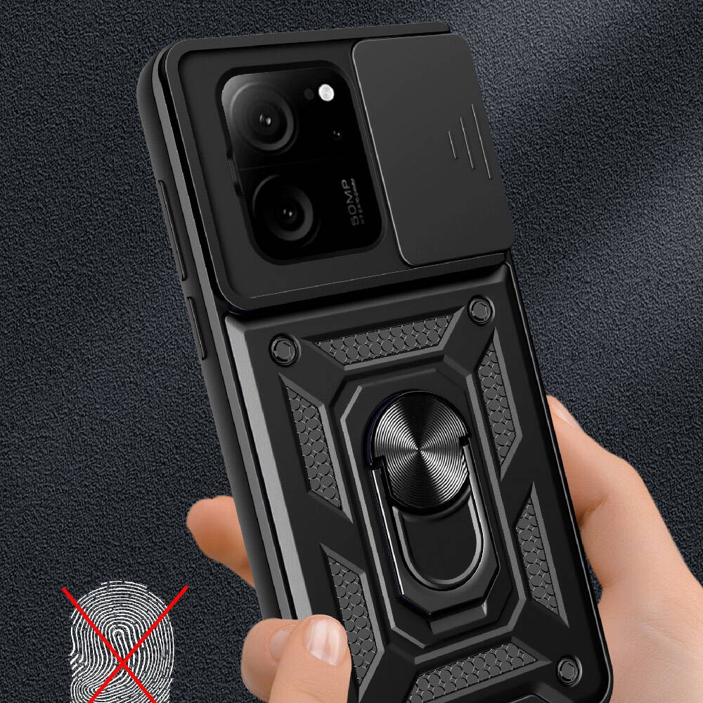 Xiaomi Mi 13T Kılıf Magnetik Standlı Kamera Korumalı Zore Sürgülü Vega Kılıf