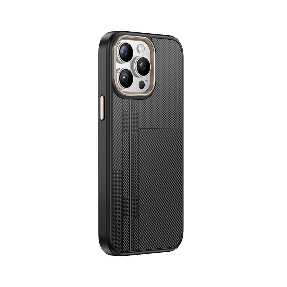 Apple iPhone 15 Pro Max Kılıf M-safe Şarj Özellikli Karbon Fiber Görünümlü Zore Antina Kapak