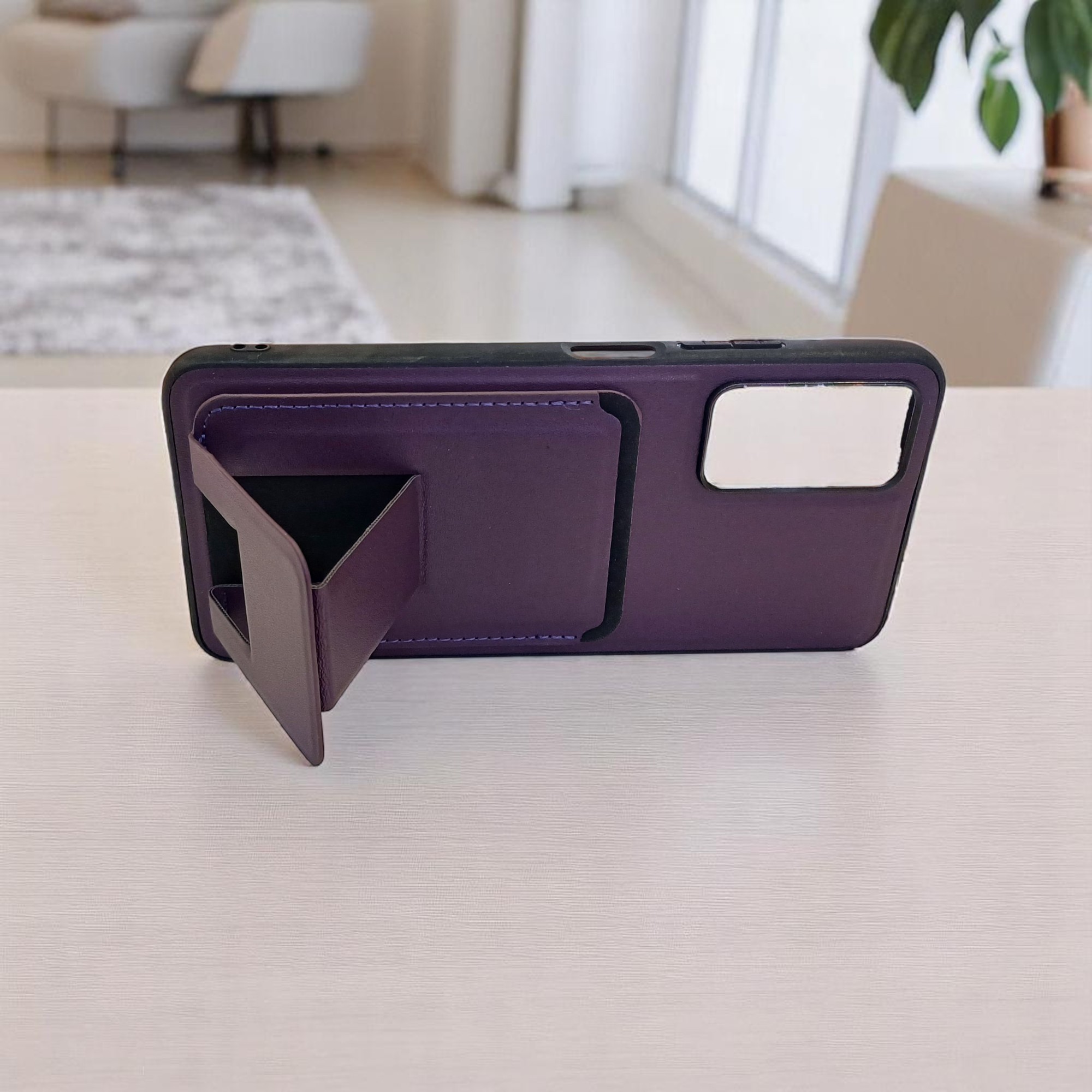 iPhone 12/12 Pro Uyumlu Kartlıklı Stand Özellikli Snx Pu Deri Kılıf
