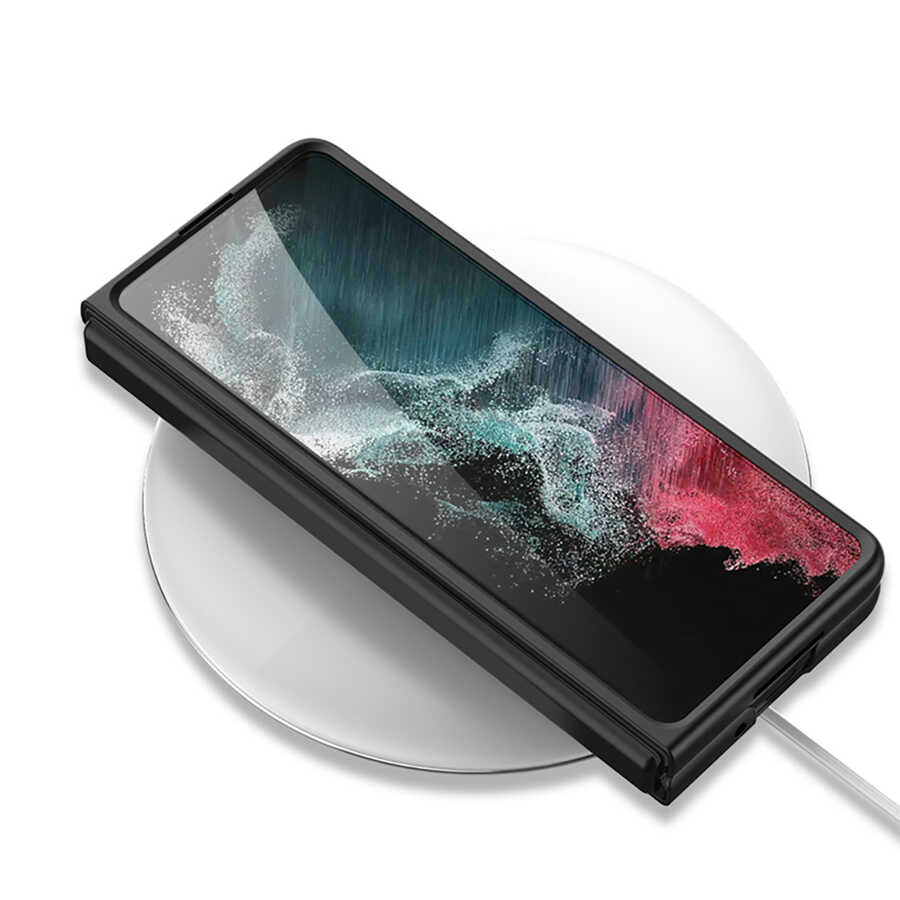Galaxy Z Fold 4 Karbonfiber Arka Yüzey Zore Kartlıklı Kıpta Silikon