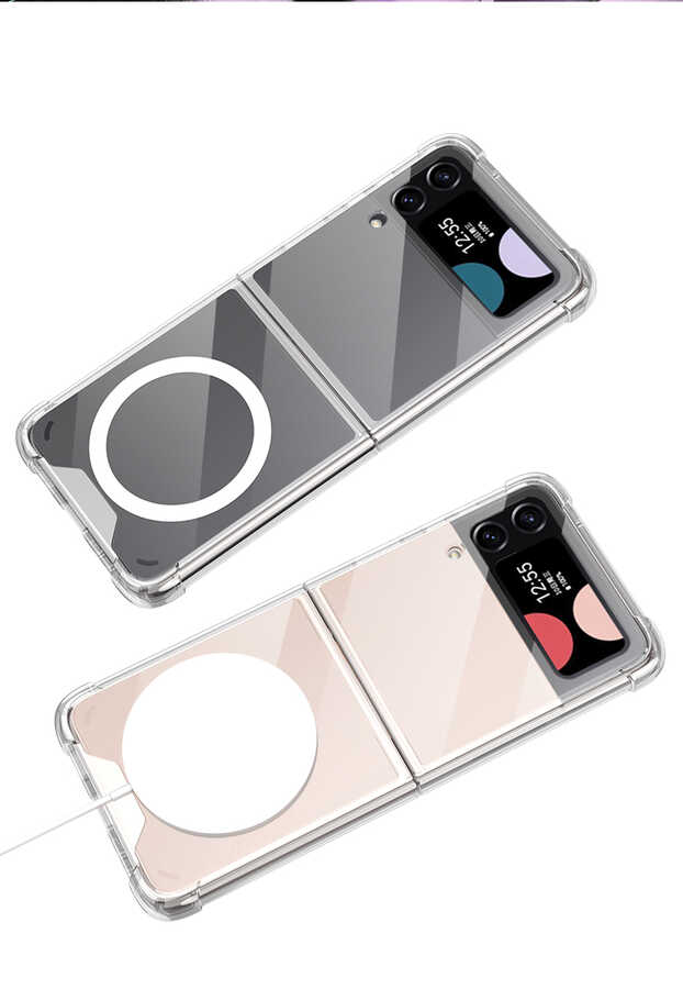 Galaxy Z Flip 4 Wireless Şarj Özellikli Airbagli Zore Kıpta Anti Shock Magsafe