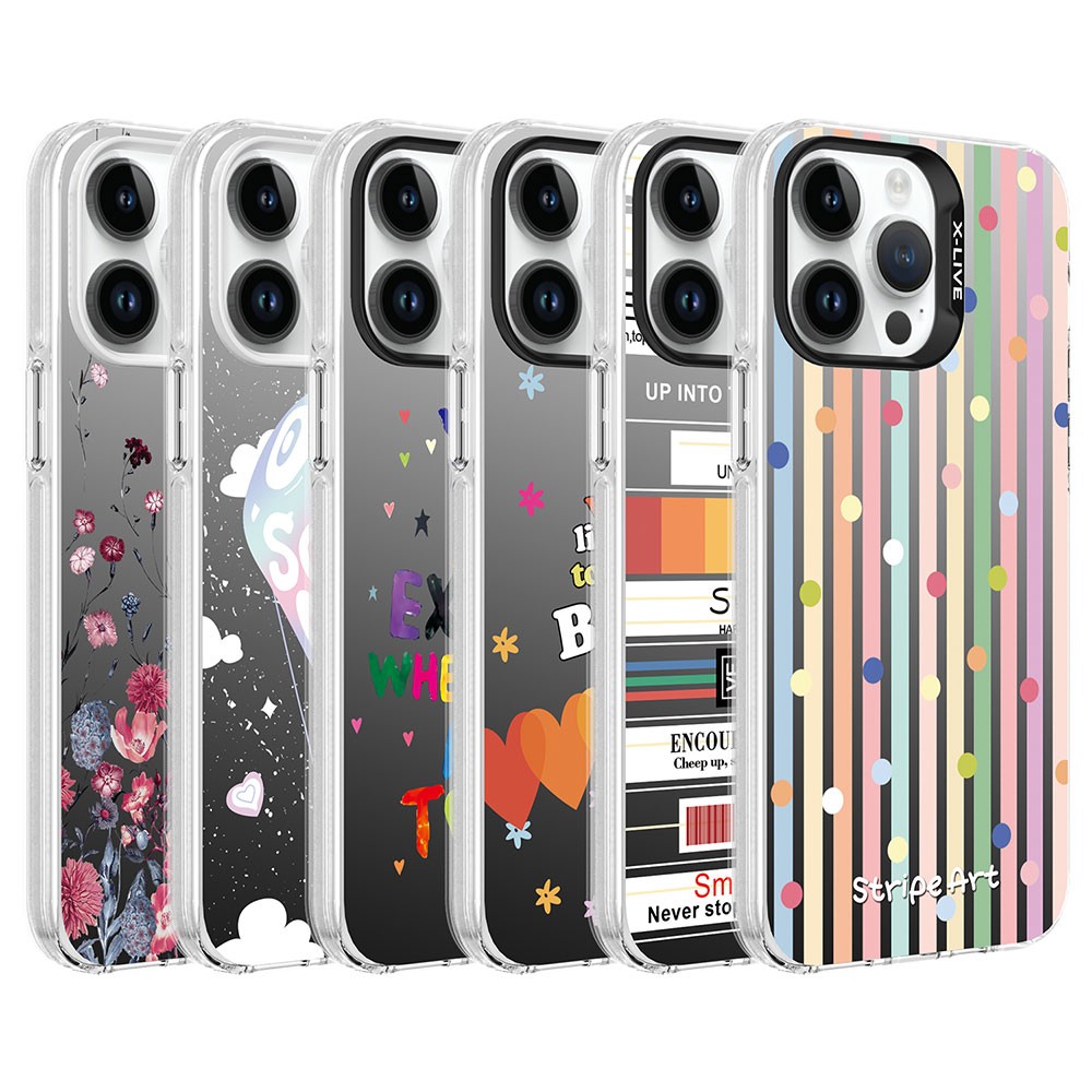iPhone 14 Pro Max Uyumlu Desenli Zore Silver Sert Kapak