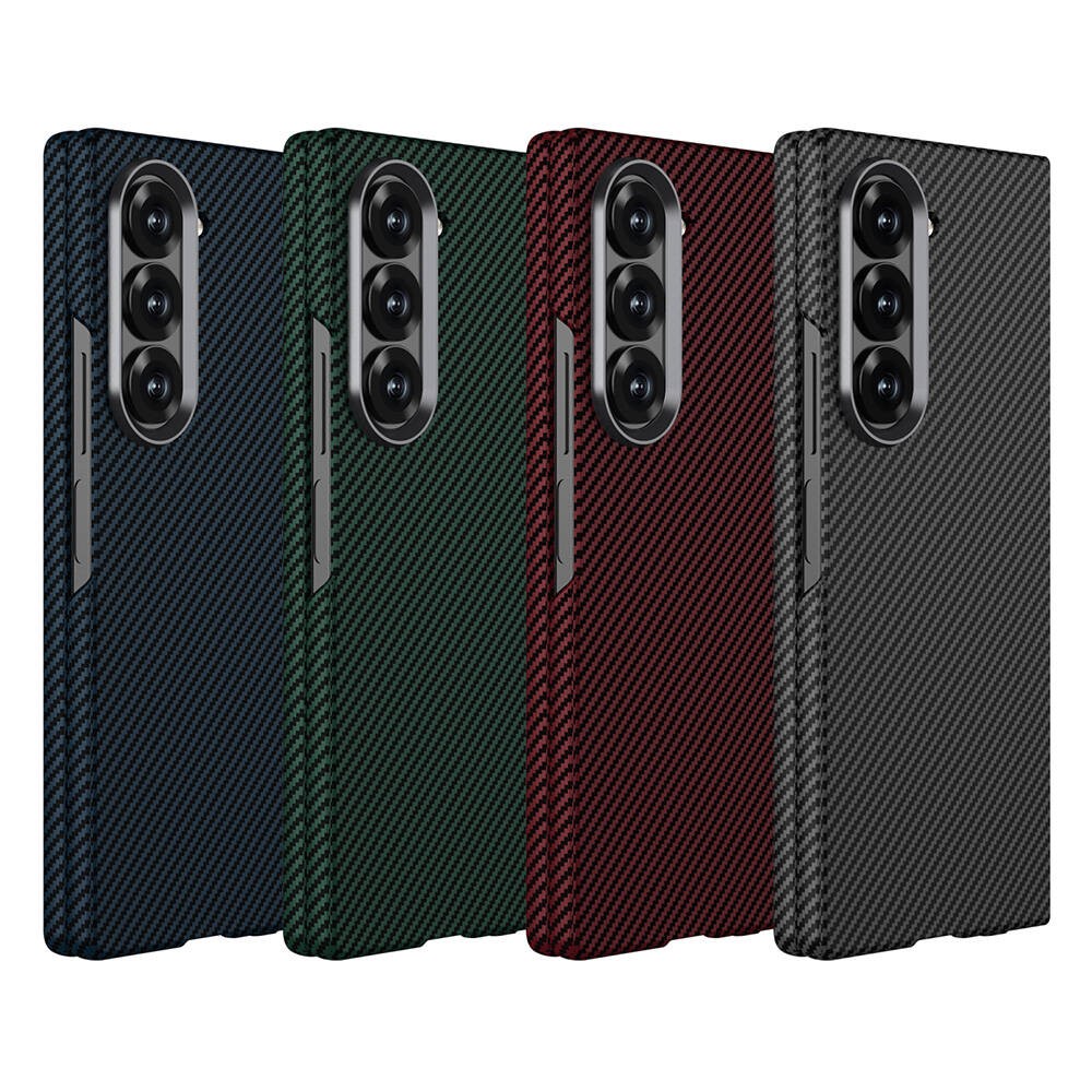 Galaxy Z Fold 6 Kamera Korumalı Karbon Fiber Tasarımlı Arka Yüzey Zore Kıpta Karbon