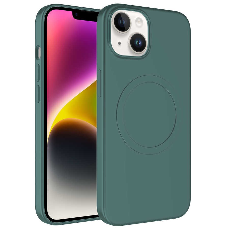 iPhone 14 Magsafe Wireless Şarj Özellikli Pastel Renk Silikon Zore Plas