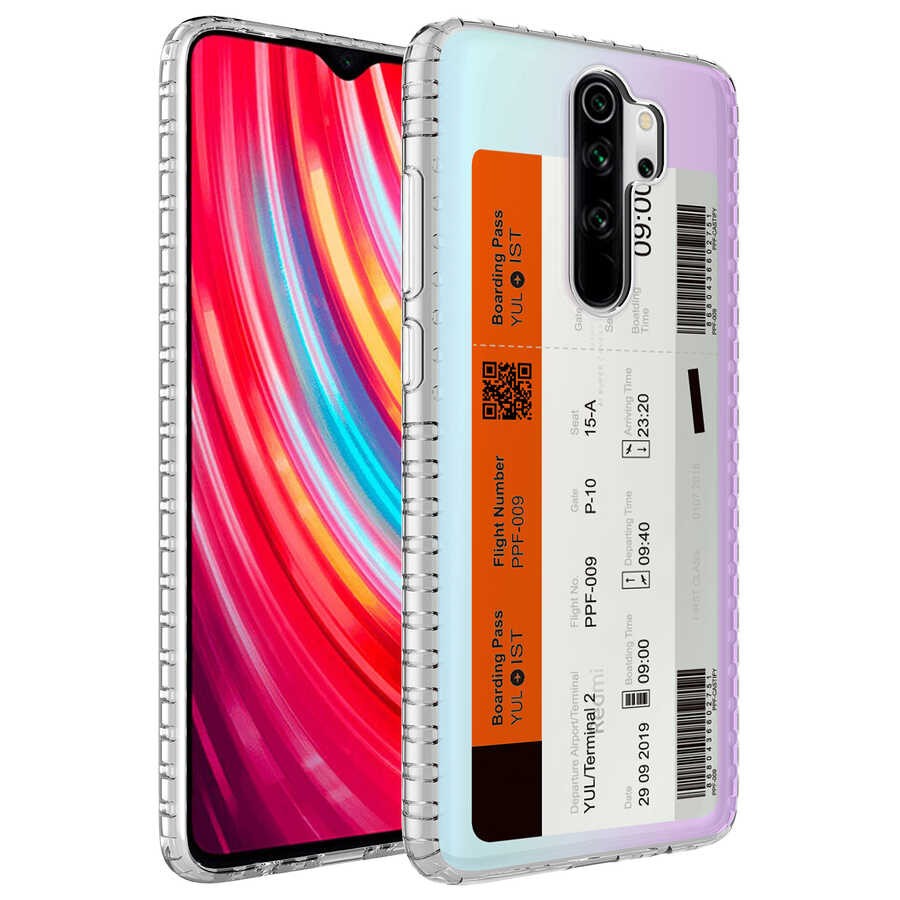 Xiaomi Redmi Note 8 Pro Airbag Kenarlı Renkli Desenli Silikon Zore Elegans Kapak