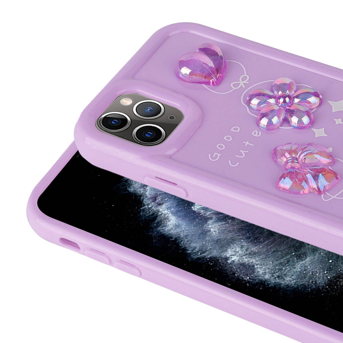 iPhone 11 Pro Max Kabartma Figürlü Parlak Zore Toys Silikon Kılıf