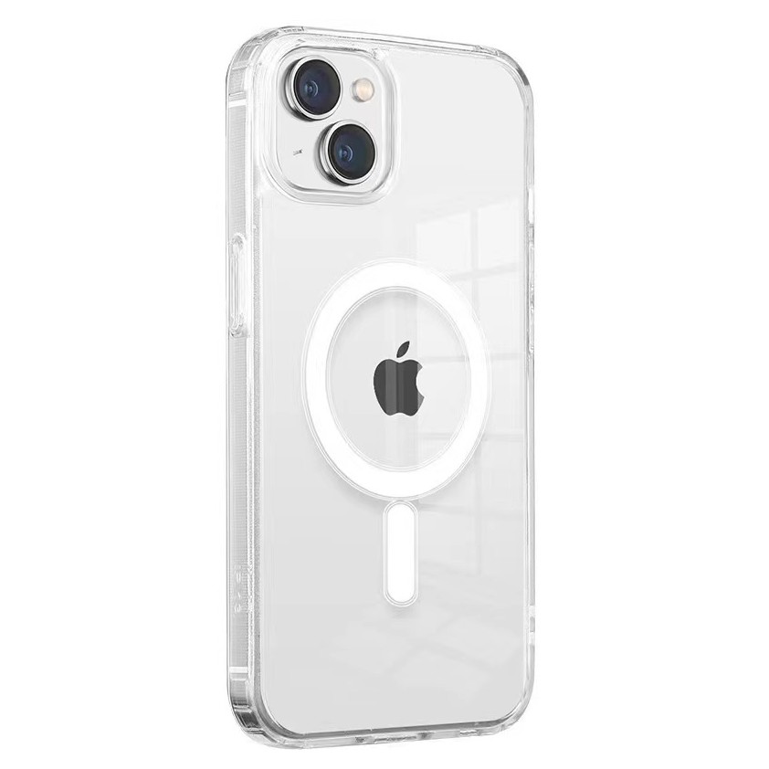 iPhone 14 Magsafe Şarj Özellikli Şeffaf Sert PC Zore Embos