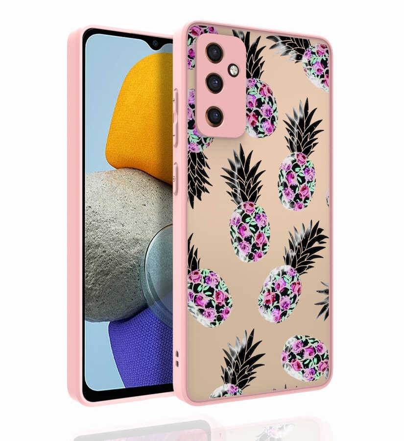 Galaxy M23 Desenli Kamera Korumalı Parlak Zore Nora Kapak