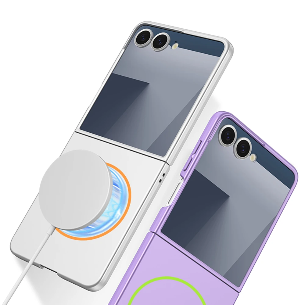 Galaxy Z Flip 7 Kılıf Wireless Şarj Özellikli Zore Kıpta M-safe Kapak