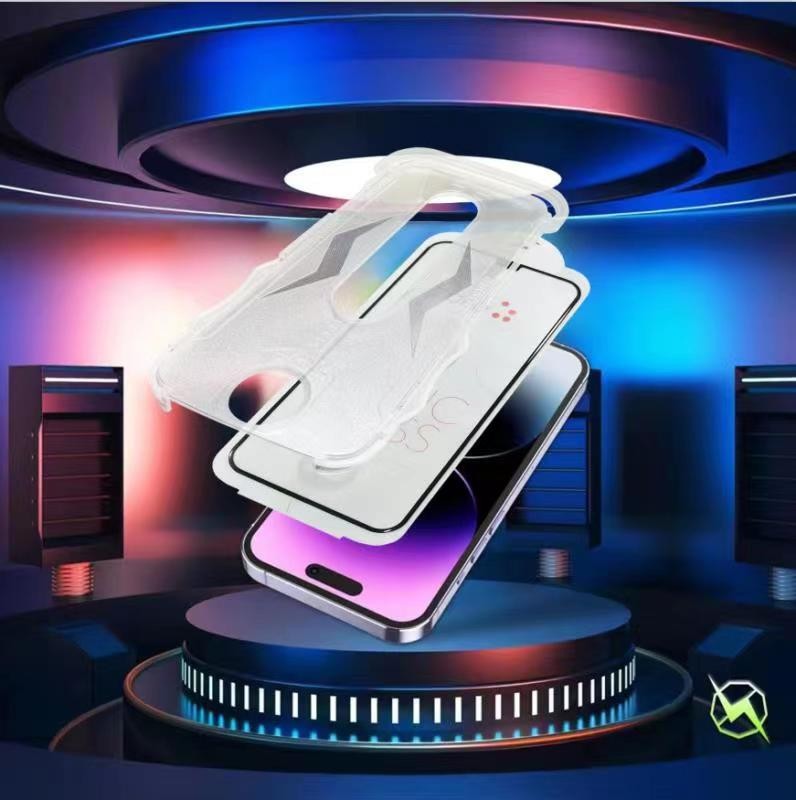 iPhone 14 Pro Max Zore Kolay Uygulama Aparatlı 5D Magic Glass Cam Ekran Koruyucu