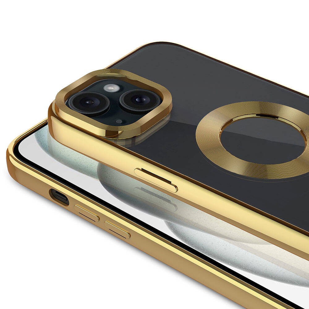 iPhone 15 Tek Kamera Çerçeveli Logo Gösteren Zore Omega Kılıf