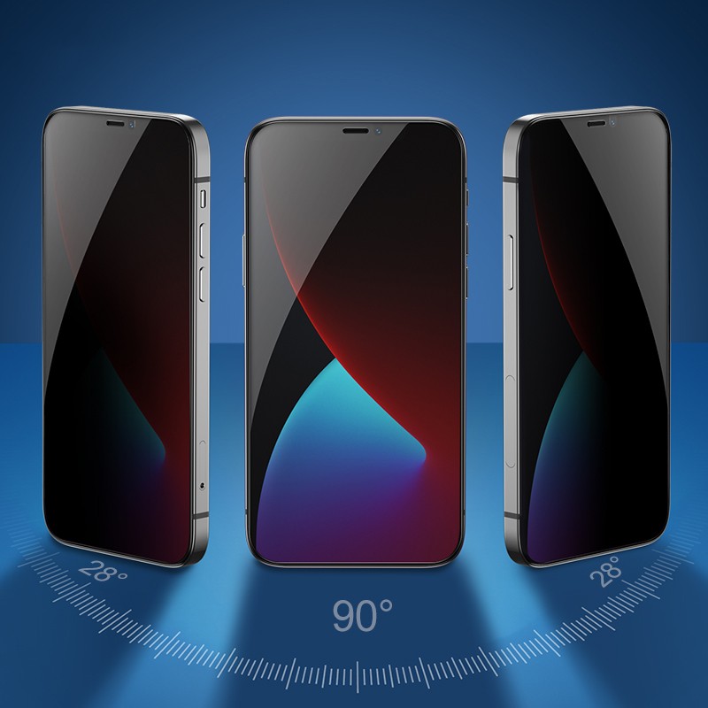 iPhone 12 Pro Max Zore Kolay Uygulama Aparatlı 5D Magic Privacy Glass Hayalet Cam Ekran Koruyucu