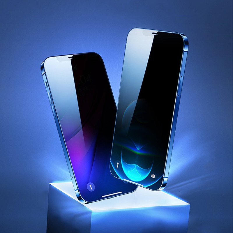 iPhone 12 Pro Max Zore Kolay Uygulama Aparatlı 5D Magic Privacy Glass Hayalet Cam Ekran Koruyucu