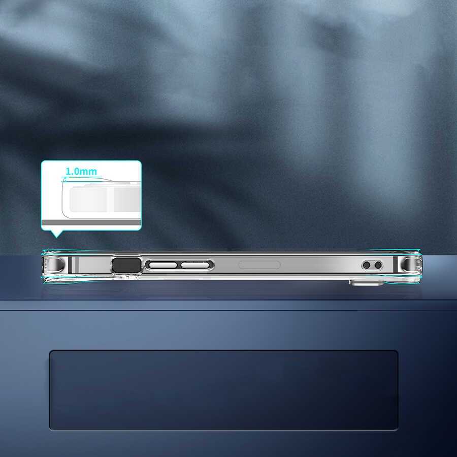 iPhone 14 Pro Max Standlı Şeffaf Silikon Zore L-Stand
