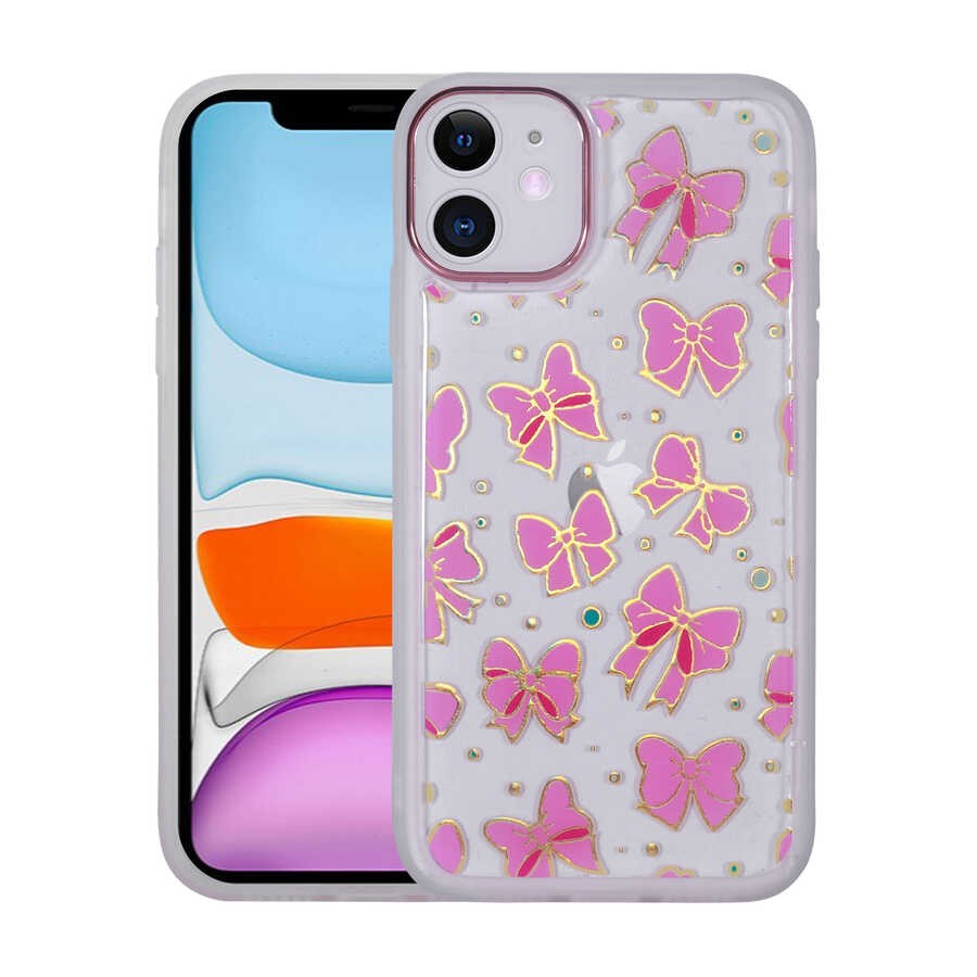 iPhone 11 Figürlü Desenli Işıltılı Sert Zore Sos