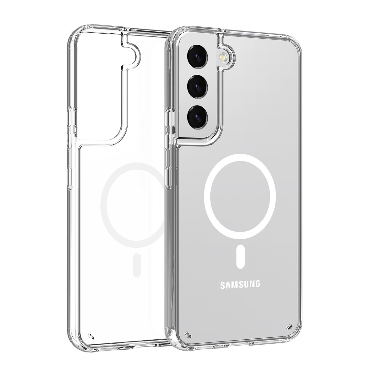 Galaxy S23 Plus Magsafe Şarj Özellikli Şeffaf Sert PC Zore Embos