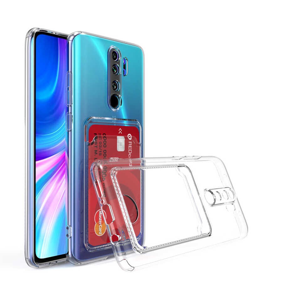 Xiaomi Redmi Note 8 Pro Kartlıklı Şeffaf Zore Setra Clear Silikon Kılıf