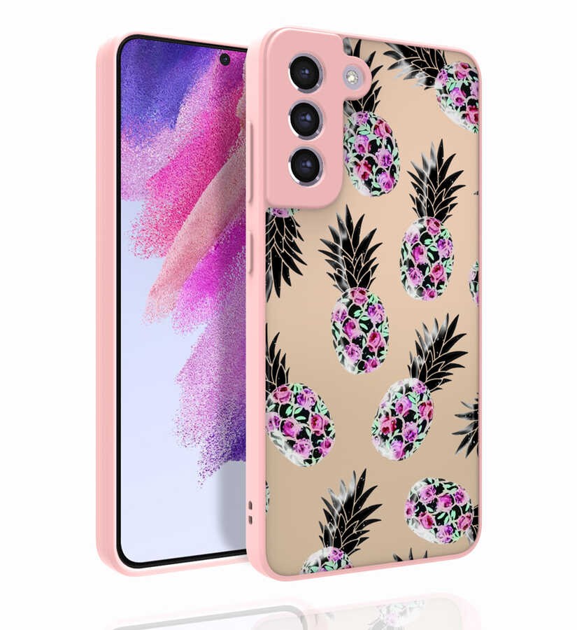 Galaxy S21 FE Desenli Kamera Korumalı Parlak Zore Nora Kapak