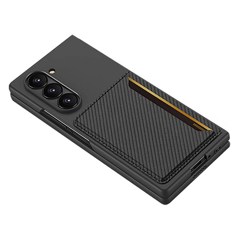 Galaxy Z Fold 6 Karbonfiber Arka Yüzey Zore Kartlıklı Z-Kart Kıpta Sert
