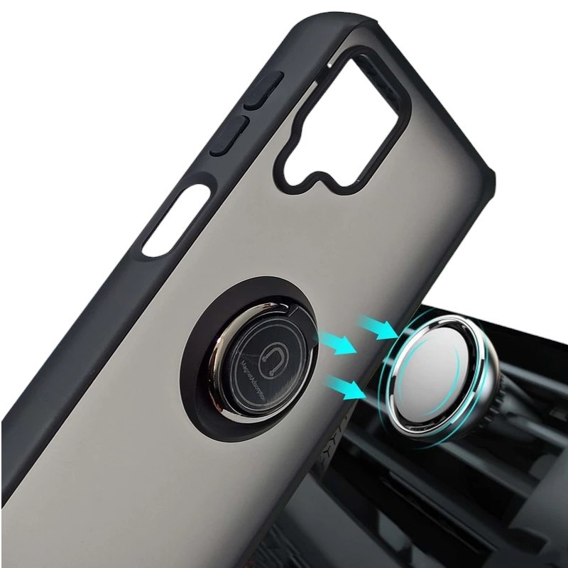 iPhone 12 Pro Max Uyumlu Arkası Sert Kenarları Yumuşak Yüzüklü kılıf(Şeffaf)