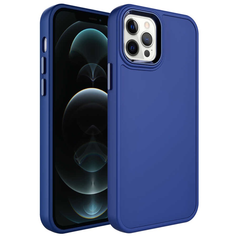 iPhone 14 Pro Metal Çerçeve ve Buton Tasarımlı Sert Zore Botox