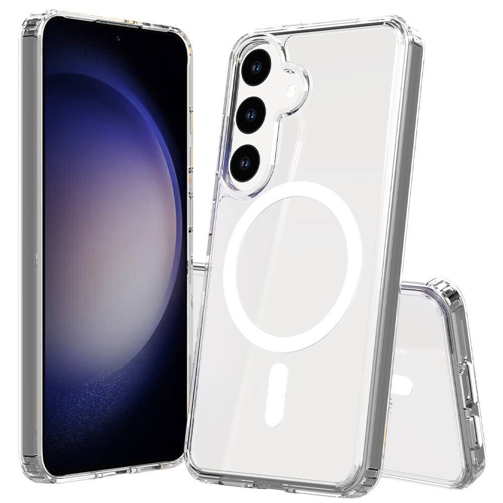 Galaxy S24 Plus Magsafe Şarj Özellikli Şeffaf Sert PC Zore Embos