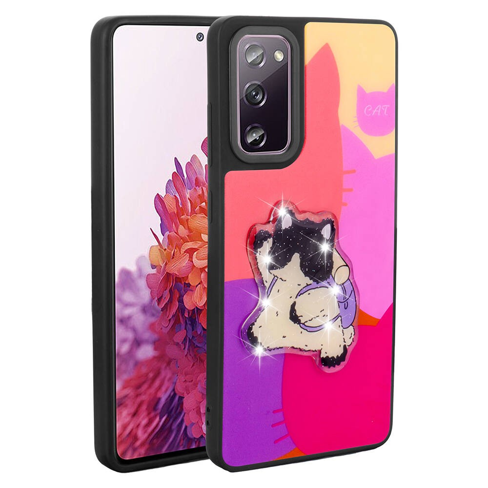 Galaxy S20 FE Parlayan Kabartmalı İkonik Figürlü Zore Amas Silikon Kılıf