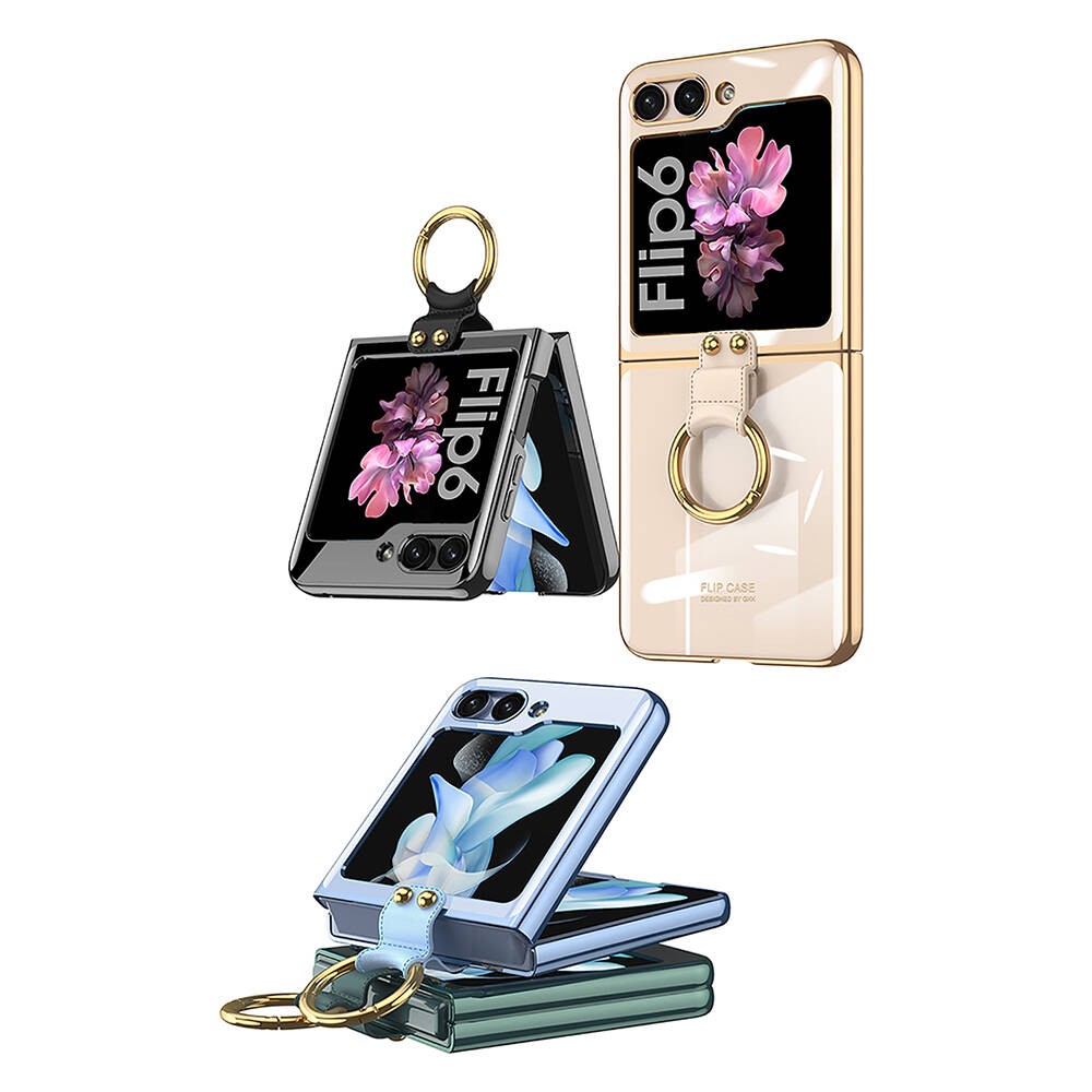 Galaxy Z Flip 6 Case Zore Ring Kipta Cover