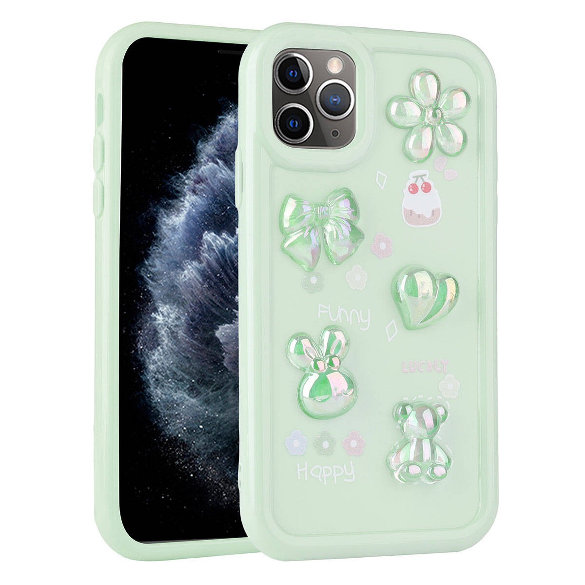 Shiny Rona Toys Silicone Case with Relief Figure Compatible with iPhone 11 Pro Max