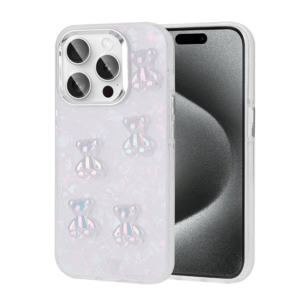 iPhone 15 Pro Kabartma Figürlü Parlak Zore Eralli Silikon
