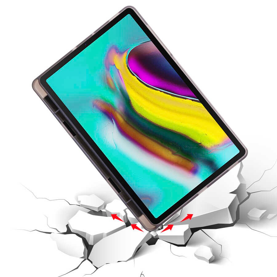 Galaxy Tab S9 Plus Kılıf Rona Tri Folding Kalem Bölmeli Standlı Kılıf