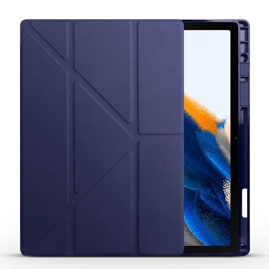 Galaxy Tab A8 10.5 SM-X200 (2021)  Zore Tri Folding Kalem Bölmeli Standlı