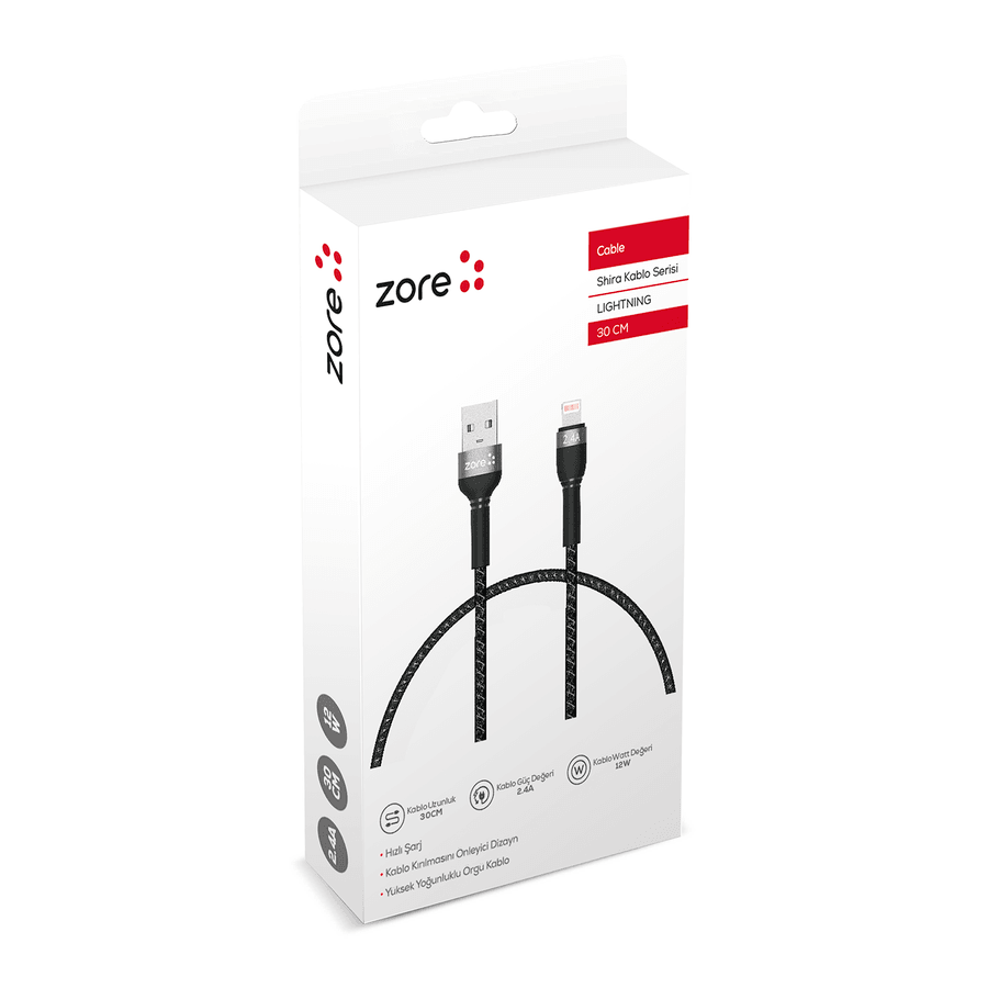 Zore Shira Series Lightning USB Cable 30cm