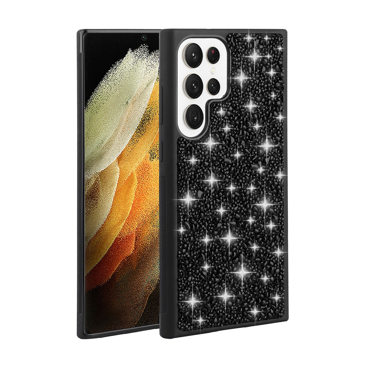 Galaxy S23 Ultra Parlak Taşlı Tasarım Zore Linea