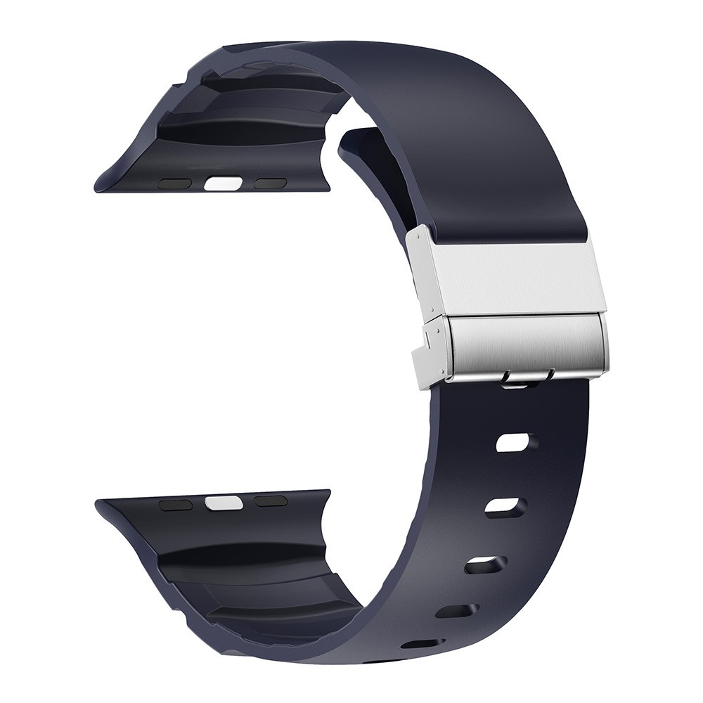 Apple Watch 7 45mm Zore KRD-145 Metal Tokalı Silikon Kordon