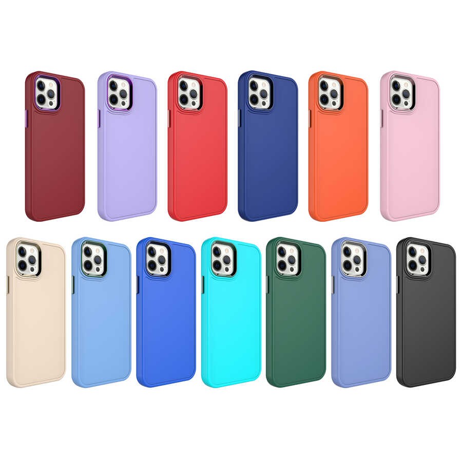 iPhone 14 Pro Metal Çerçeve ve Buton Tasarımlı Sert Zore Botox