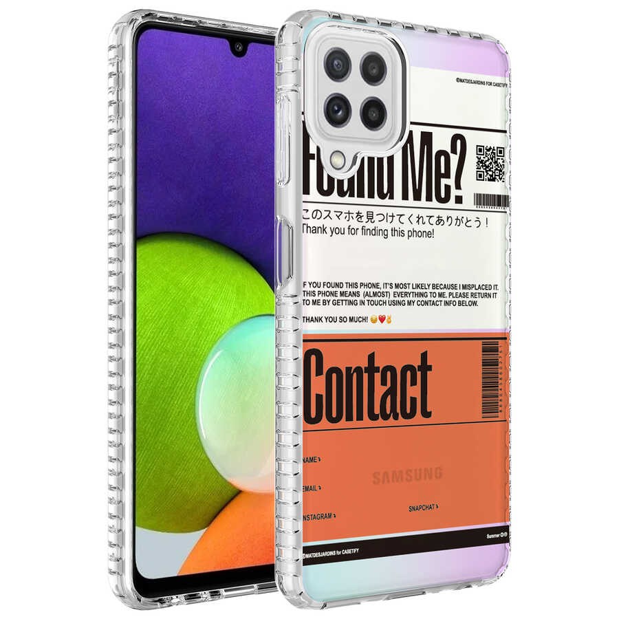 Galaxy M22 Airbag Kenarlı Renkli Desenli Silikon Zore Elegans Kapak