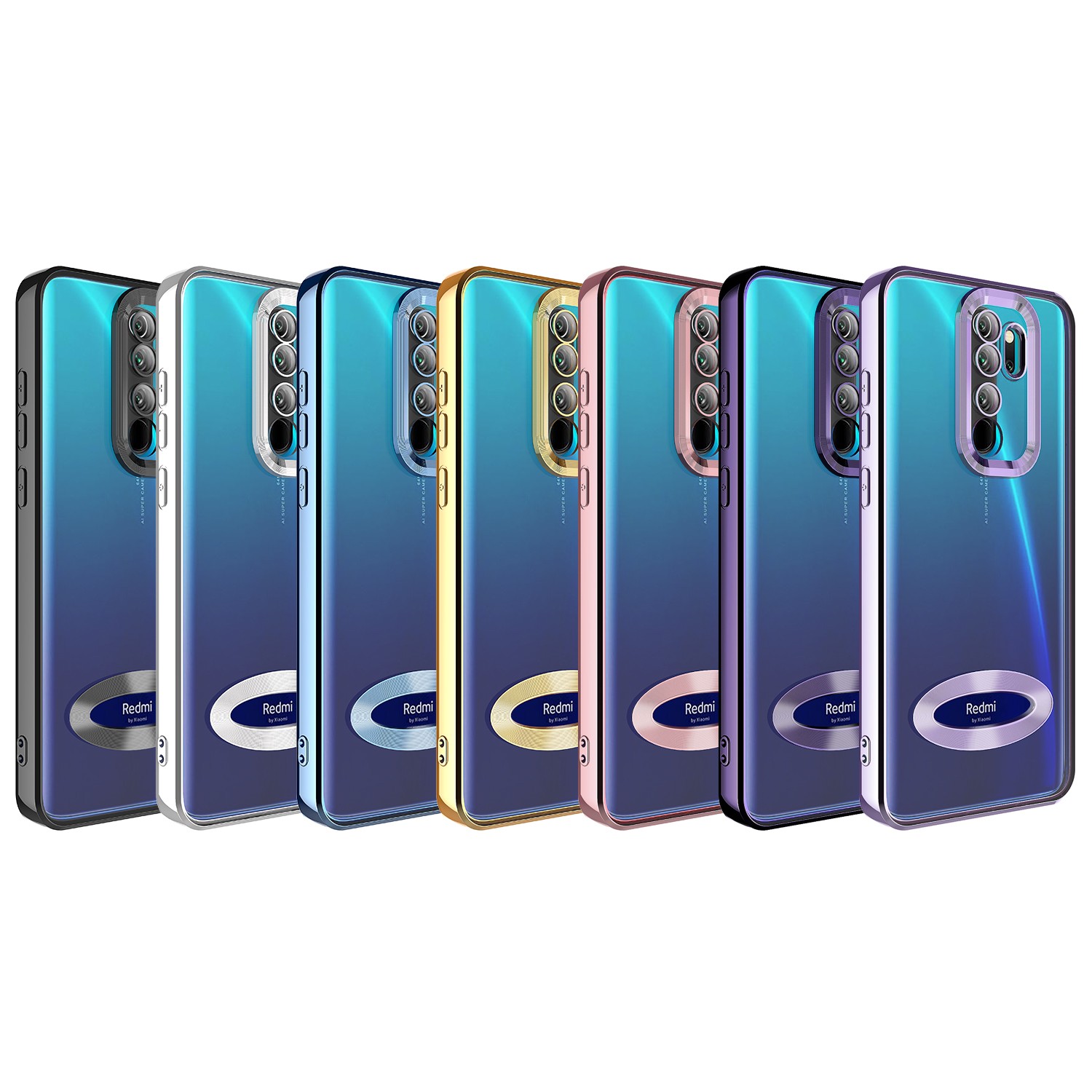 Xiaomi Redmi Note 8 Pro Kamera Korumalı Logo Gösteren Zore Omega Kılıf