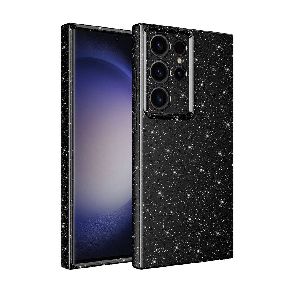 Galaxy S24 Ultra Kamera Korumalı Simli Lüks Zore Koton Kılıf
